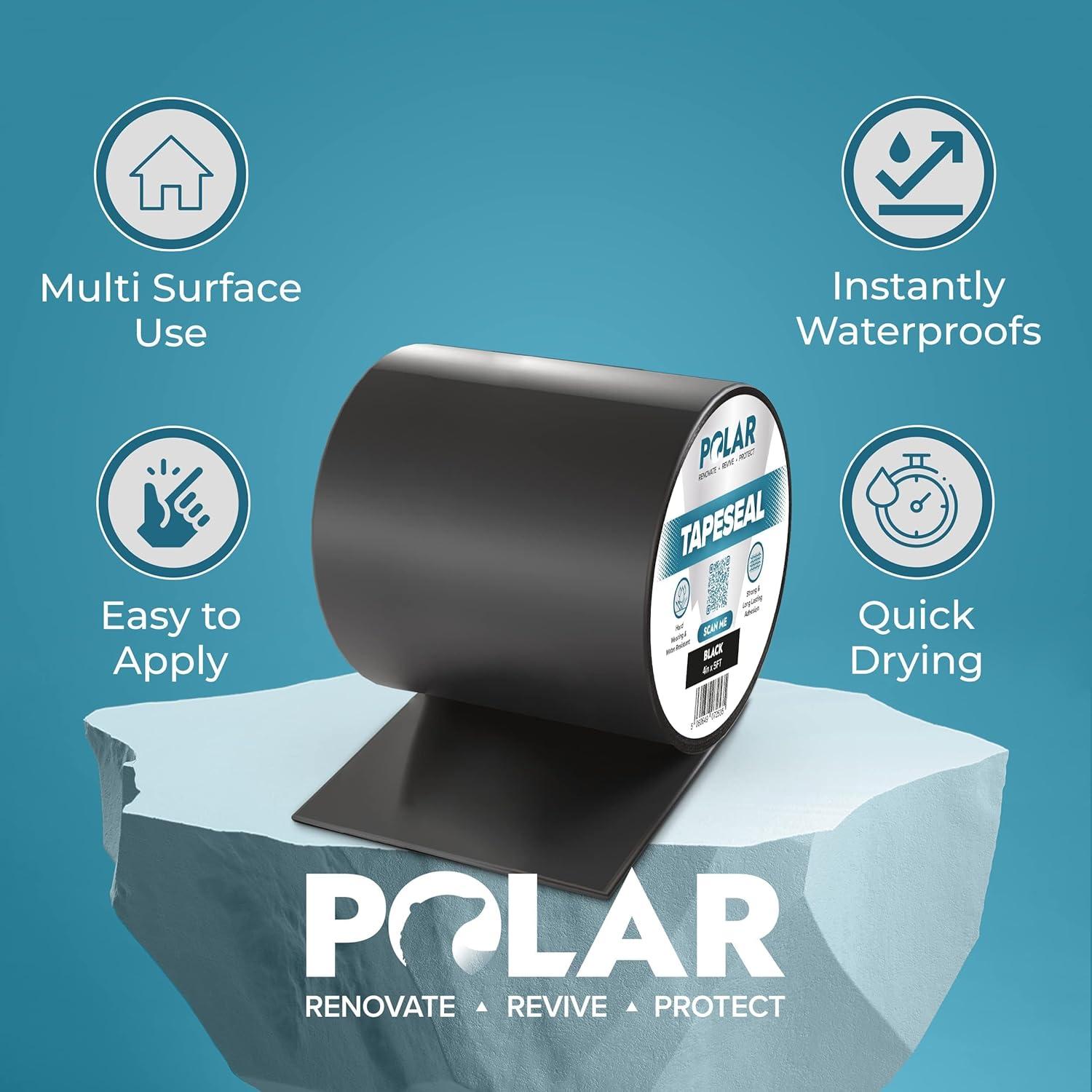 Cinta Selladora Impermeable Polar TapeSeal 5 cm x 1.52 m Negra