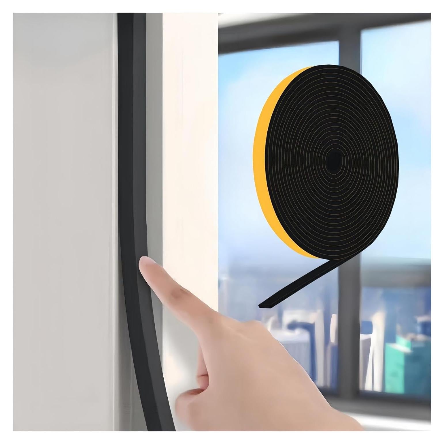 Tira de sellado para puerta Ymoilaky 10 m x 1.3 cm negra