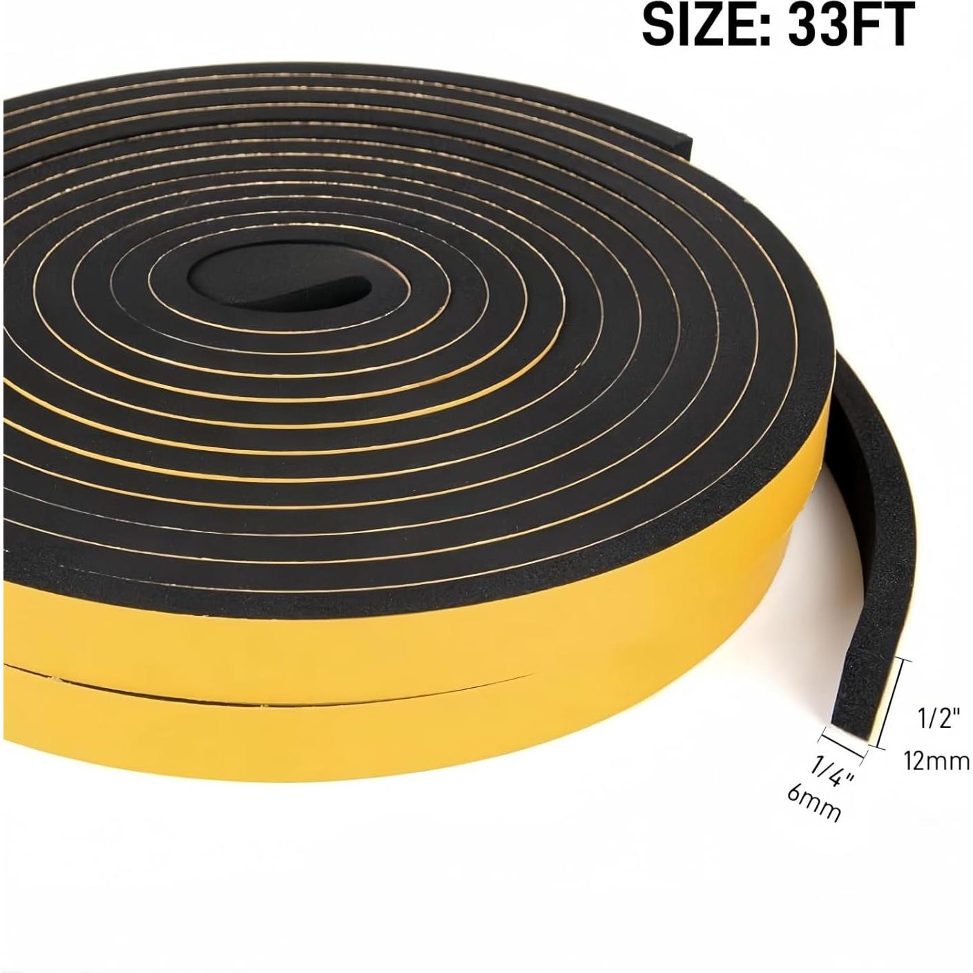 Tira de sellado para puerta Ymoilaky 10 m x 1.3 cm negra