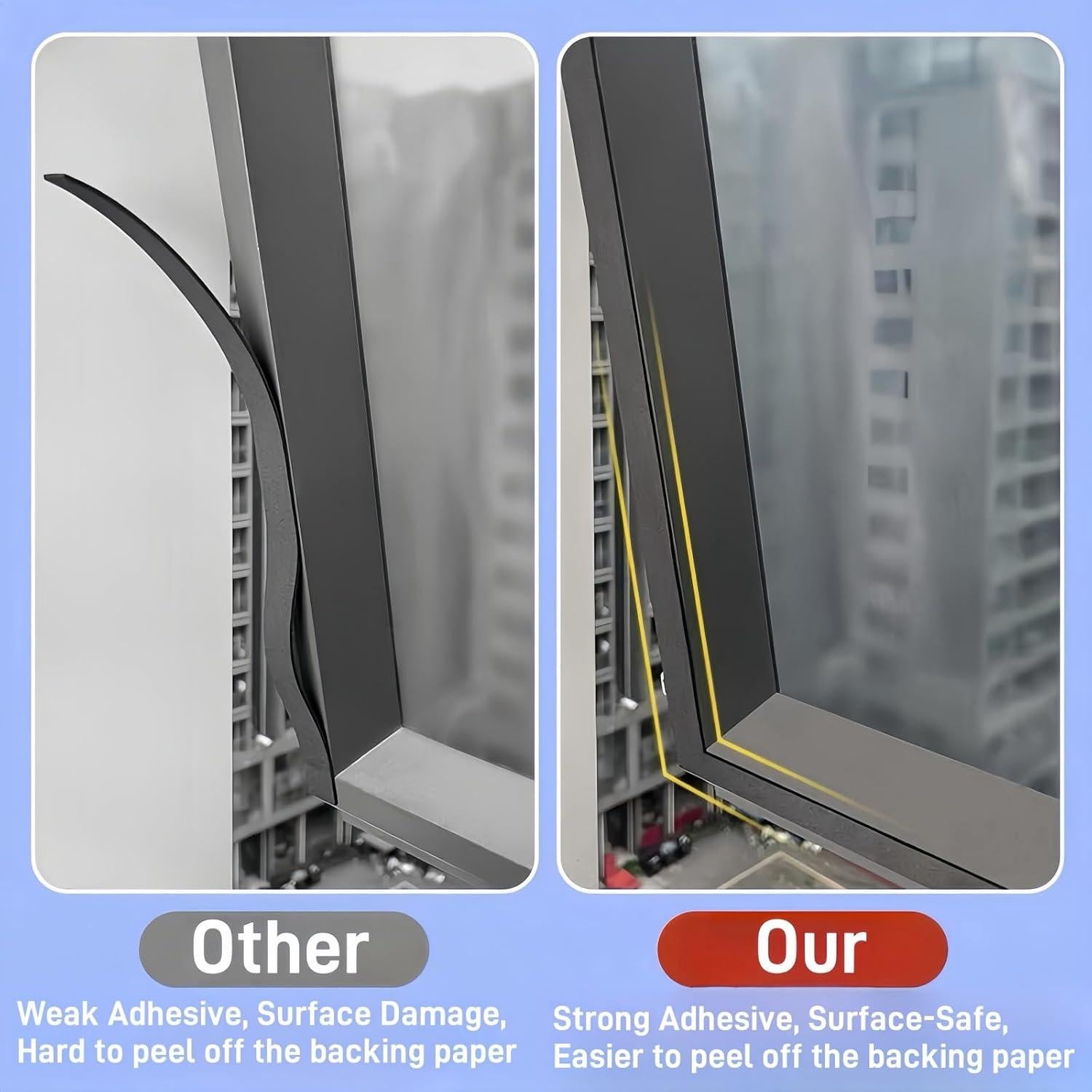 Tira de sellado para puerta Ymoilaky 10 m x 1.3 cm negra