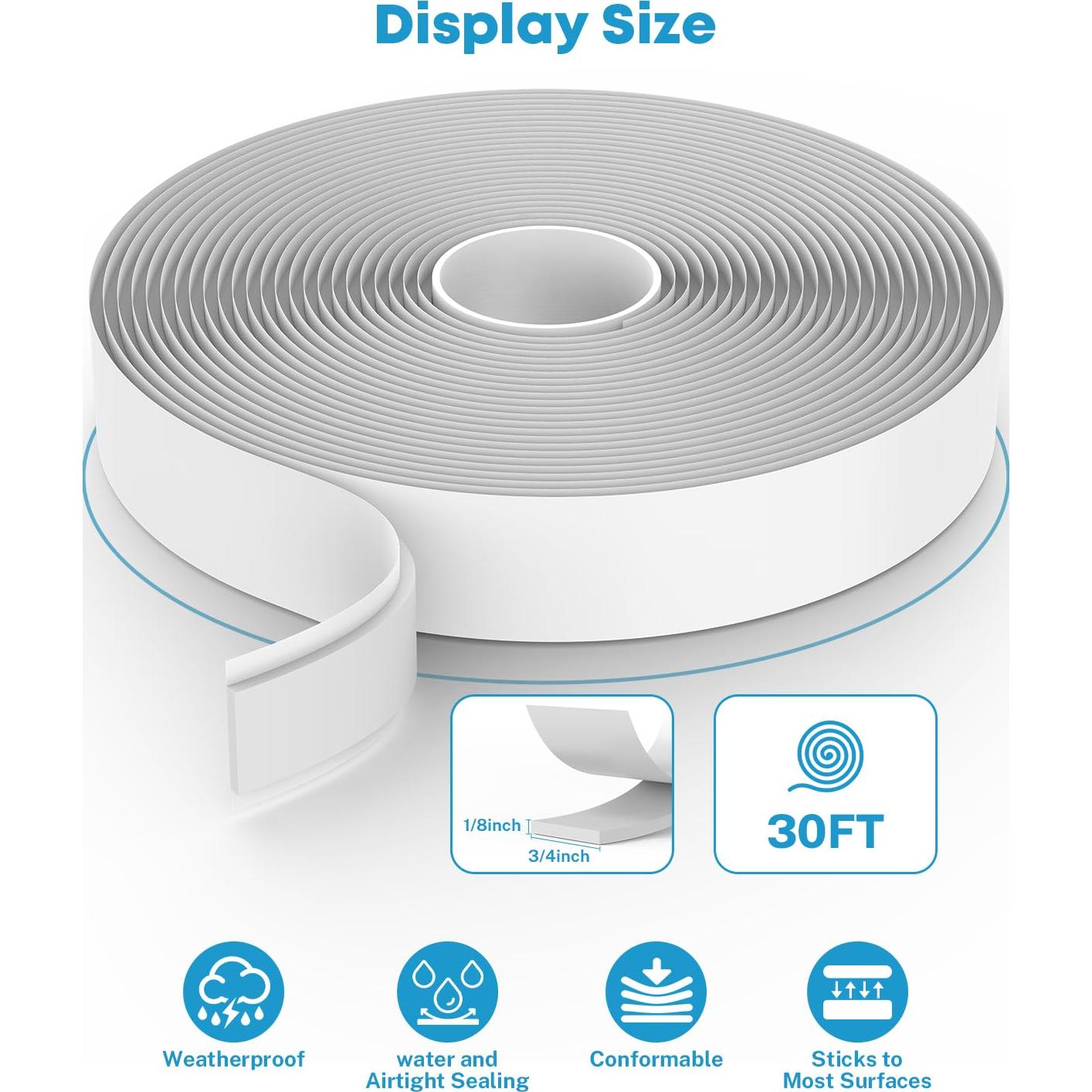 Cinta Butílica Kohree Blanca 4 Paquete 0.32cm x 1.9cm x 9.14m