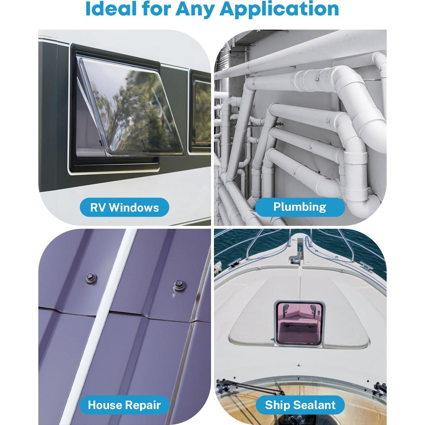 Cinta Butílica Kohree Blanca 4 Paquete 0.32cm x 1.9cm x 9.14m