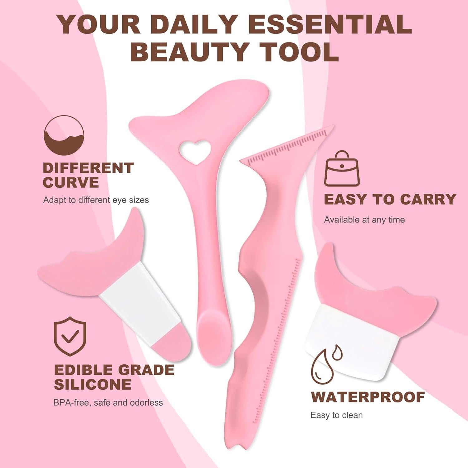 4 Plantillas de Delineador IDDFEVE para Ojos de Gato - Rosa