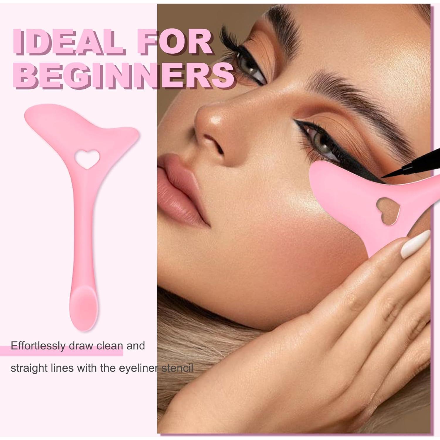 4 Plantillas de Delineador IDDFEVE para Ojos de Gato - Rosa