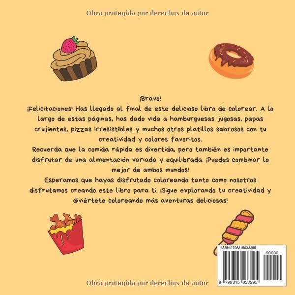 Libro para colorear comida rápida: Libro para colorear comida (Spanish Edition)