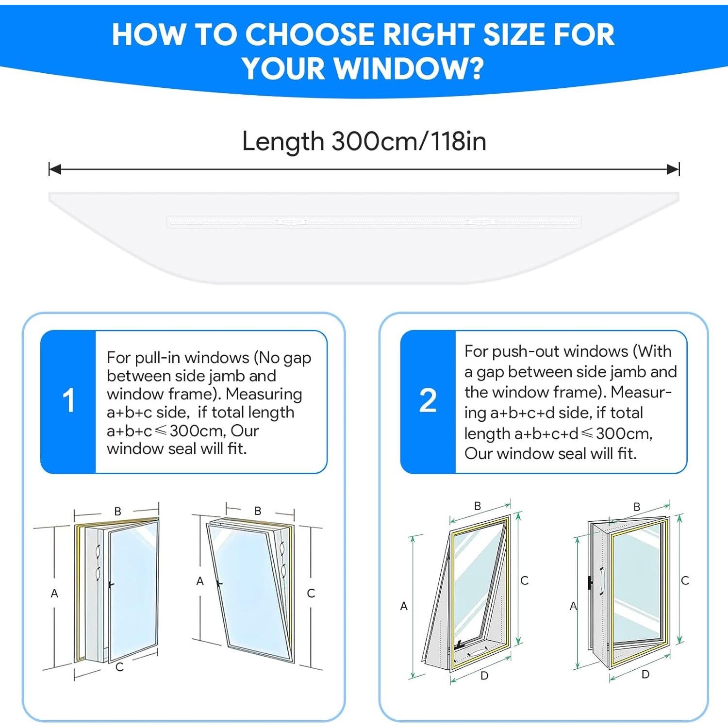 Sello Universal para Ventanas Gruntbear 300cm para AC Portátil