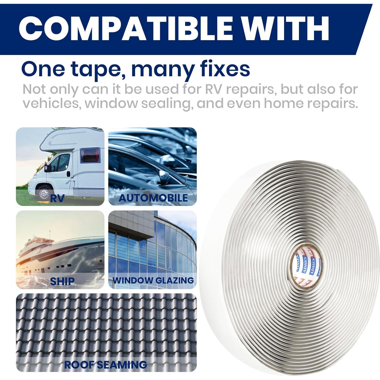 Cinta Selladora de Butilo ADHES 1" x 9.14m para Reparaciones