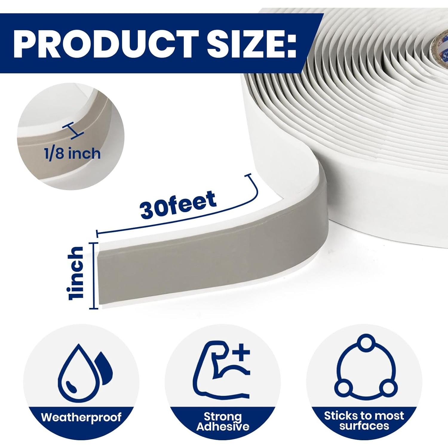 Cinta Selladora de Butilo ADHES 1" x 9.14m para Reparaciones