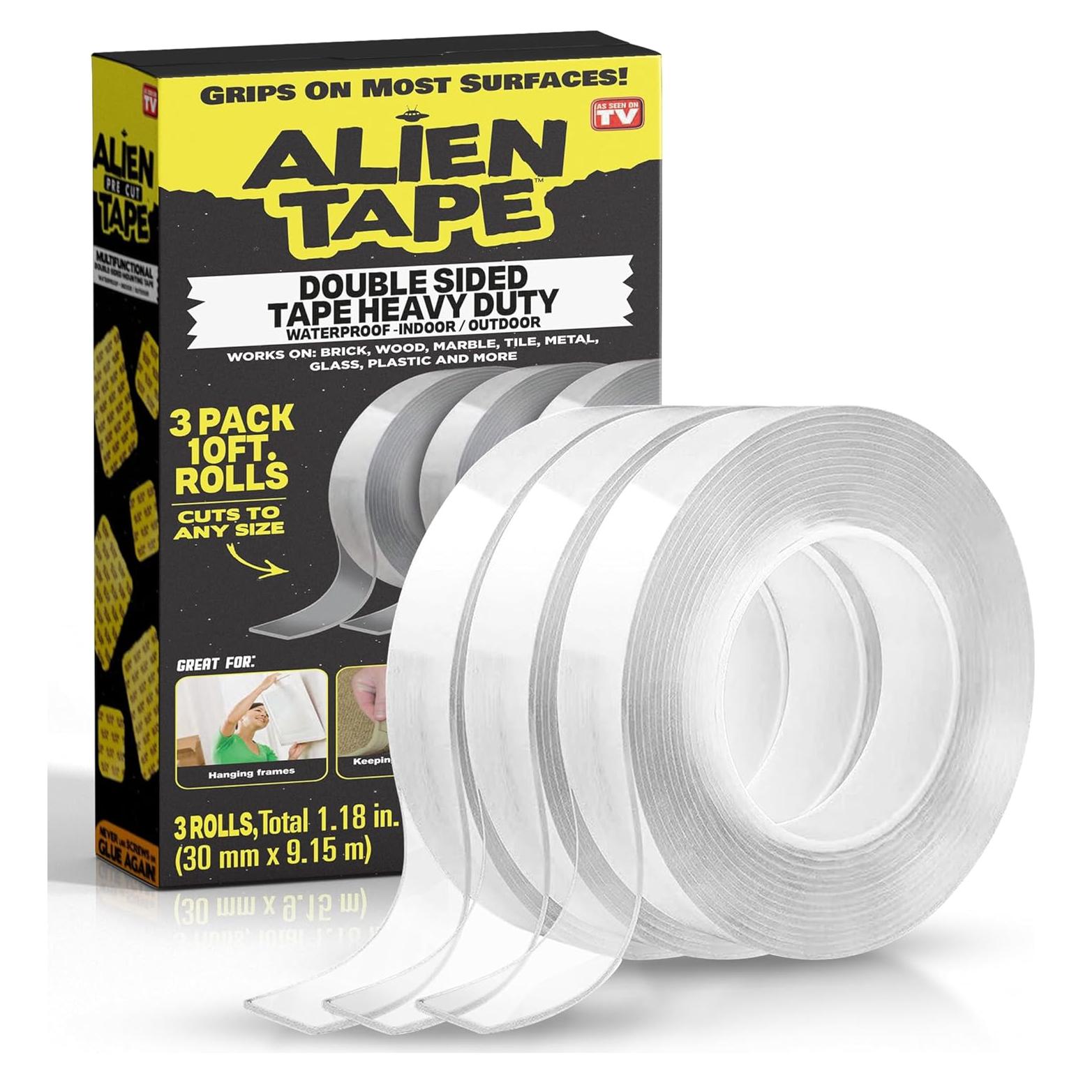 Cinta Doble Cara Alien 9.14m Alta Resistencia Transparente