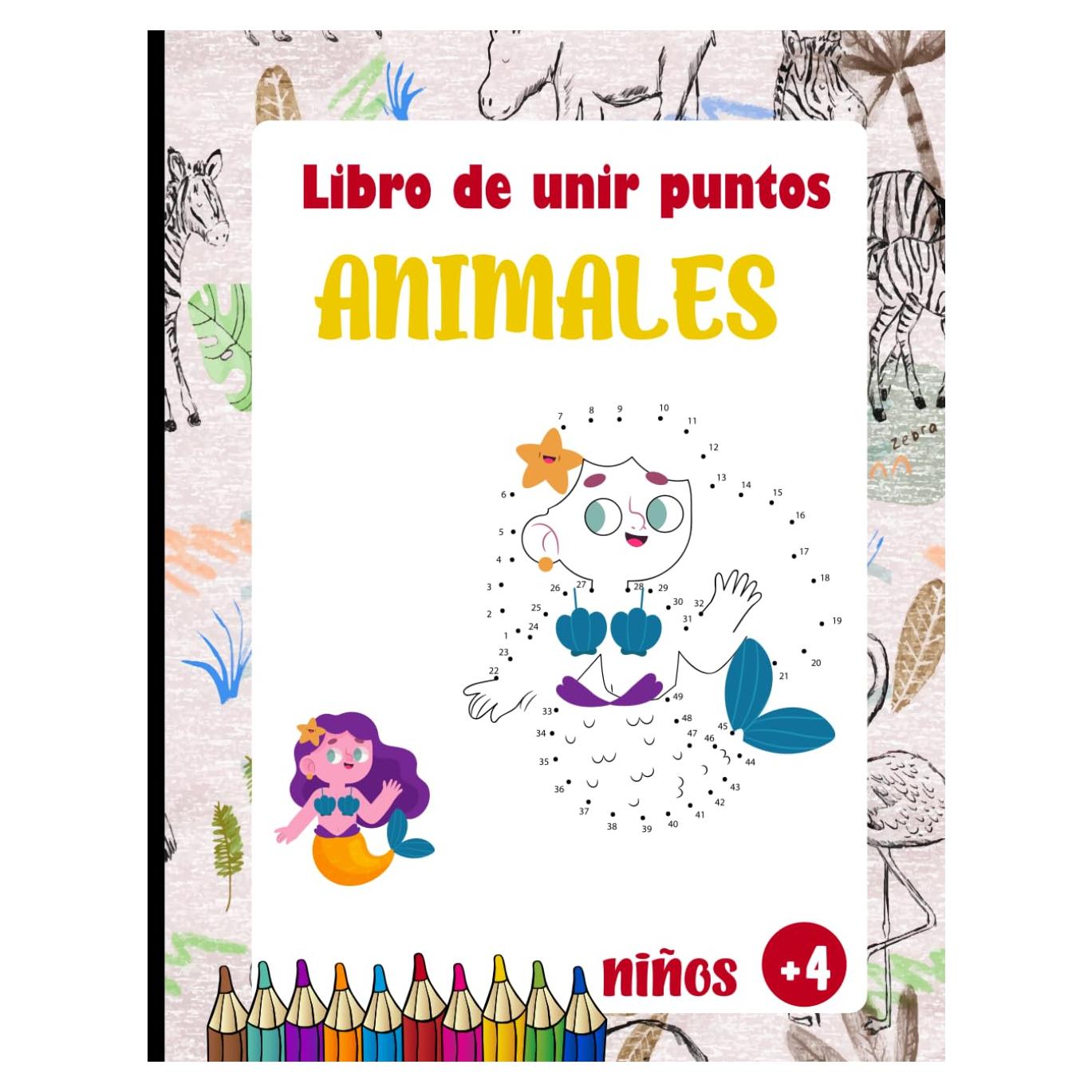 Libro de Unir Puntos Animales para Niños 4-8 Años