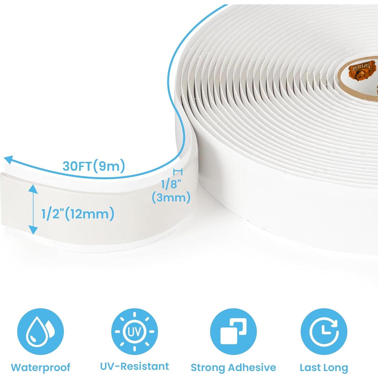 Cinta Butílica Blanca 1,27 cm x 9,14 m x 0,32 cm TAPEBEAR