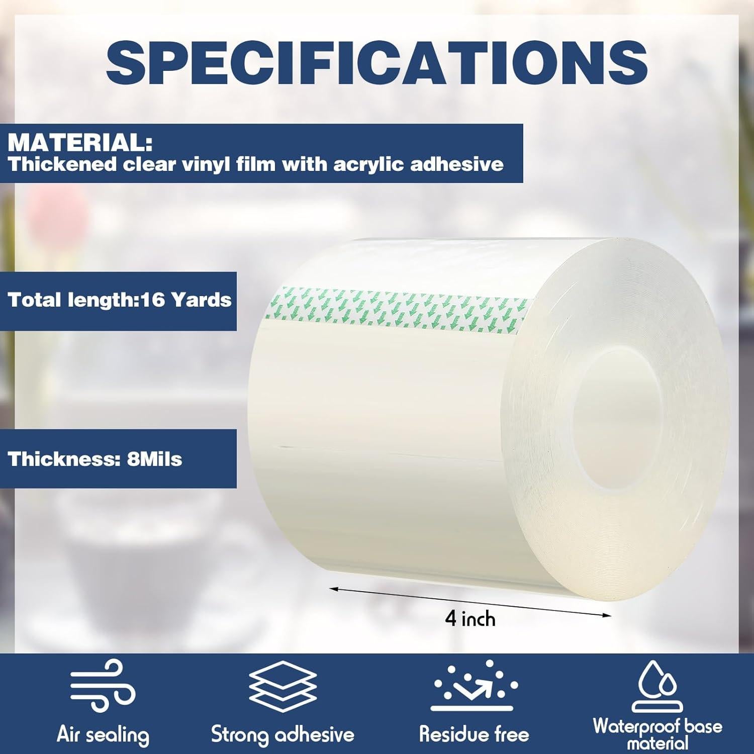 Cinta Selladora Impermeable Gilprop 4" x 15.24 m para Ventanas