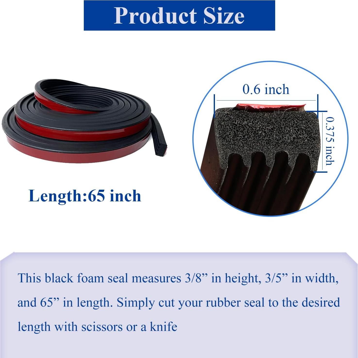 Kit de Servicio Sello de Goma Estriado Ctuoptuo 1.65m Negro