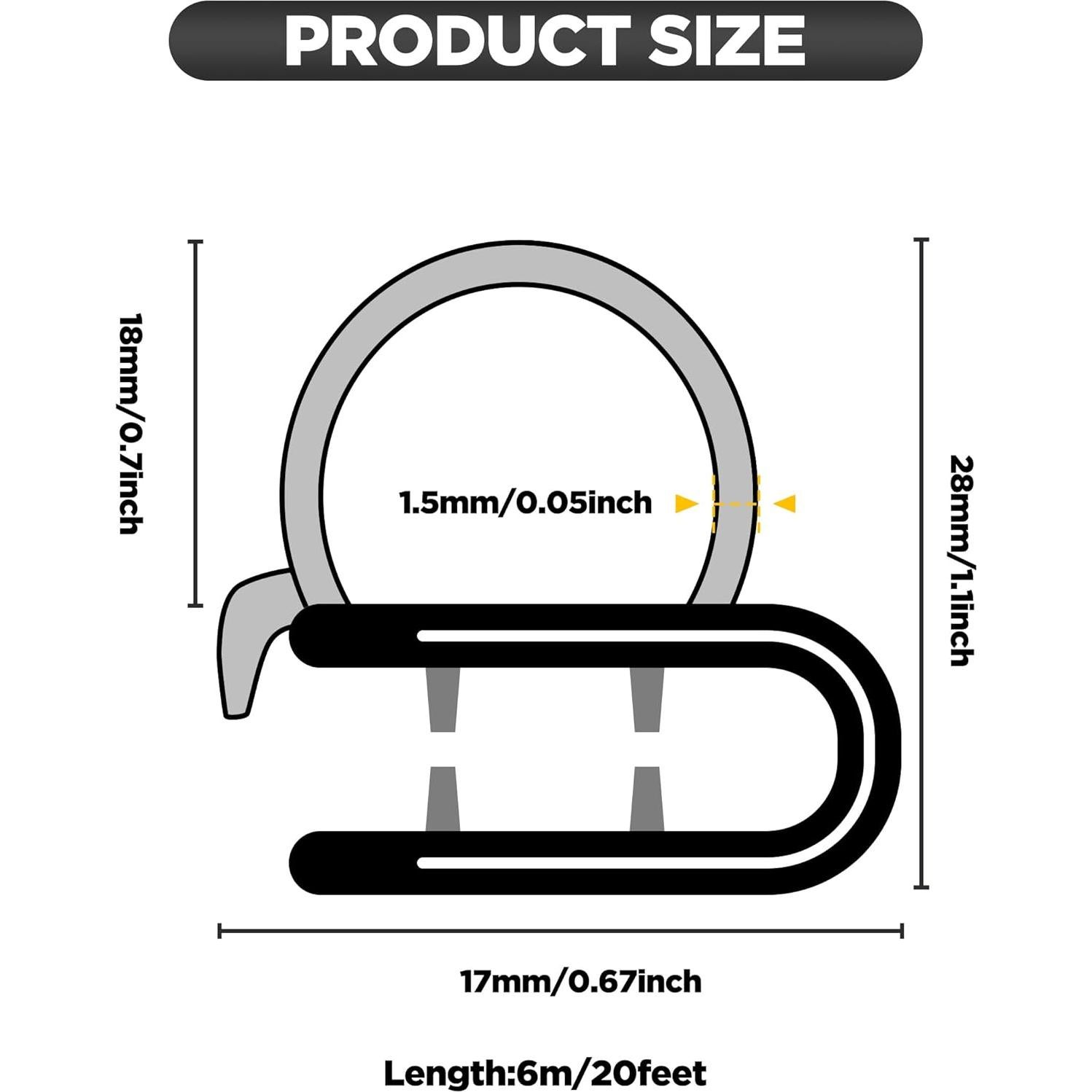 Tira de Sellado de Goma VAGURFO 6.1m para Autos y Puertas