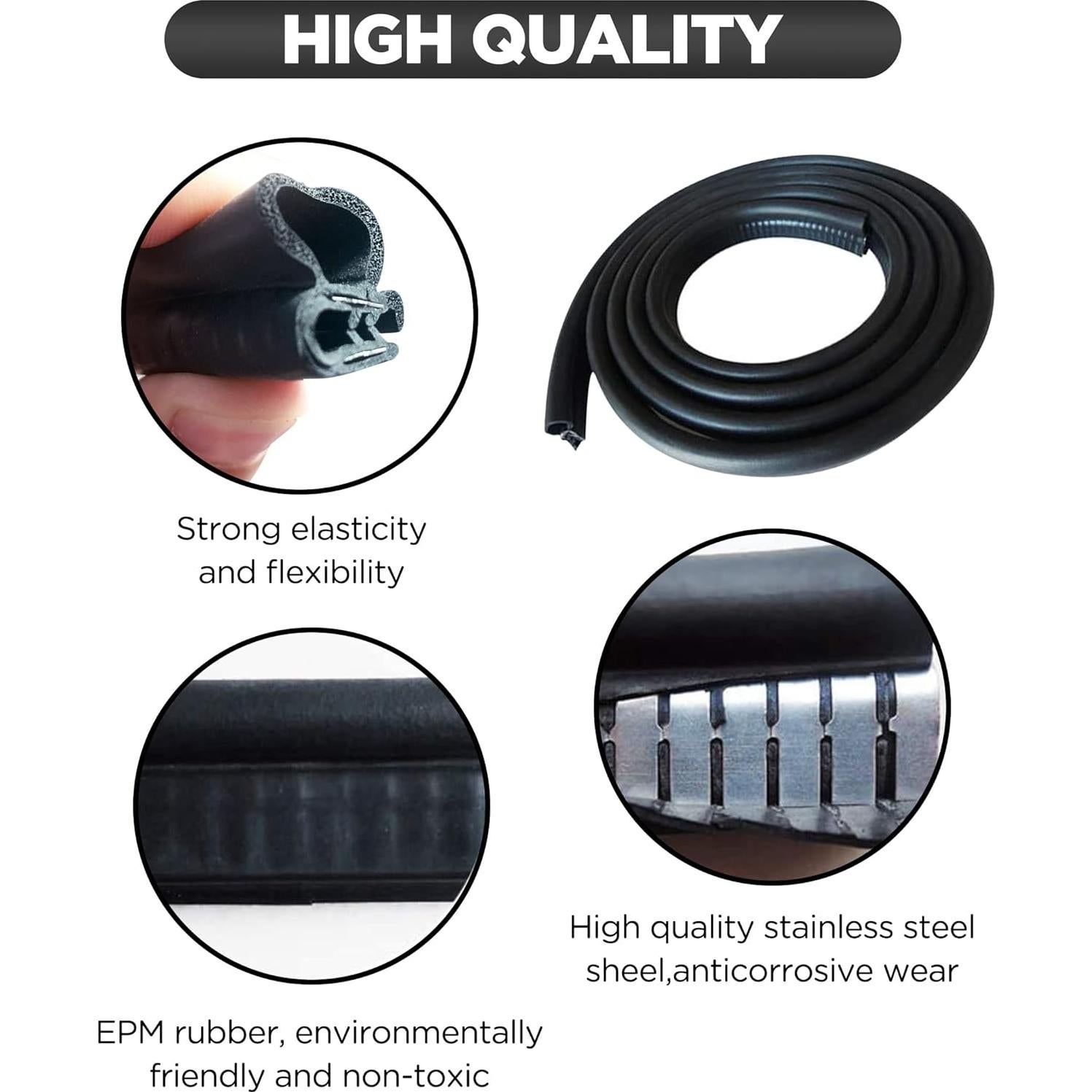 Tira de Sellado de Goma VAGURFO 6.1m para Autos y Puertas