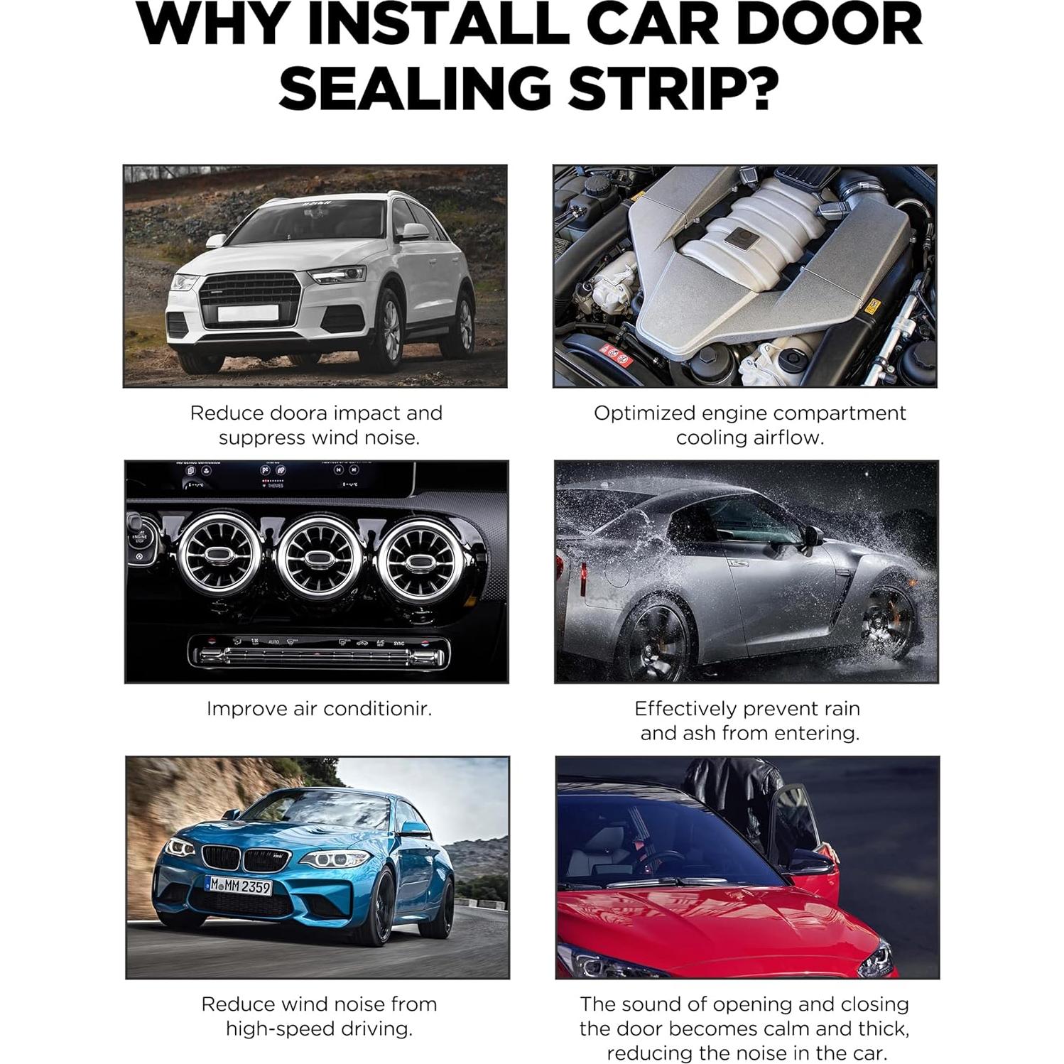 Tira de Sellado de Goma VAGURFO 6.1m para Autos y Puertas