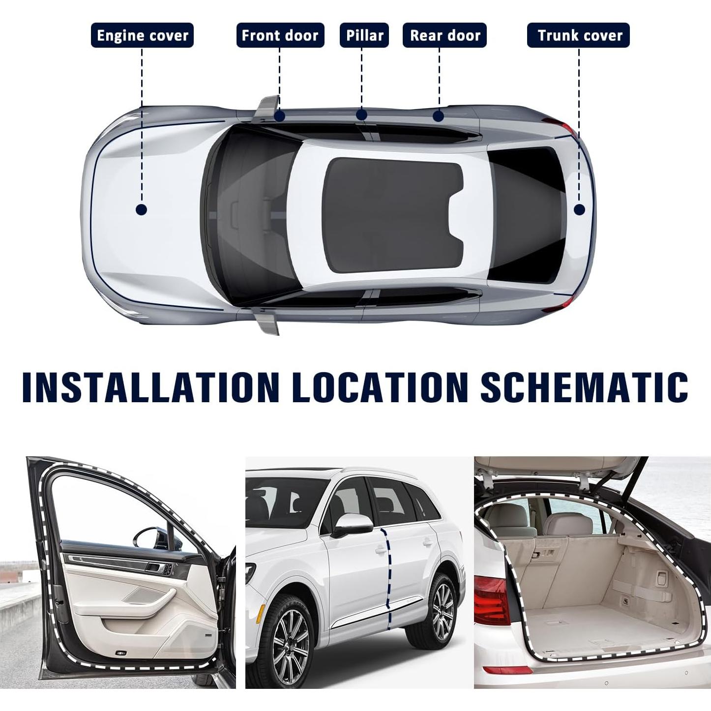 Tira de Sellado de Puerta Automotriz SSNNUU 6m Goma con Acero