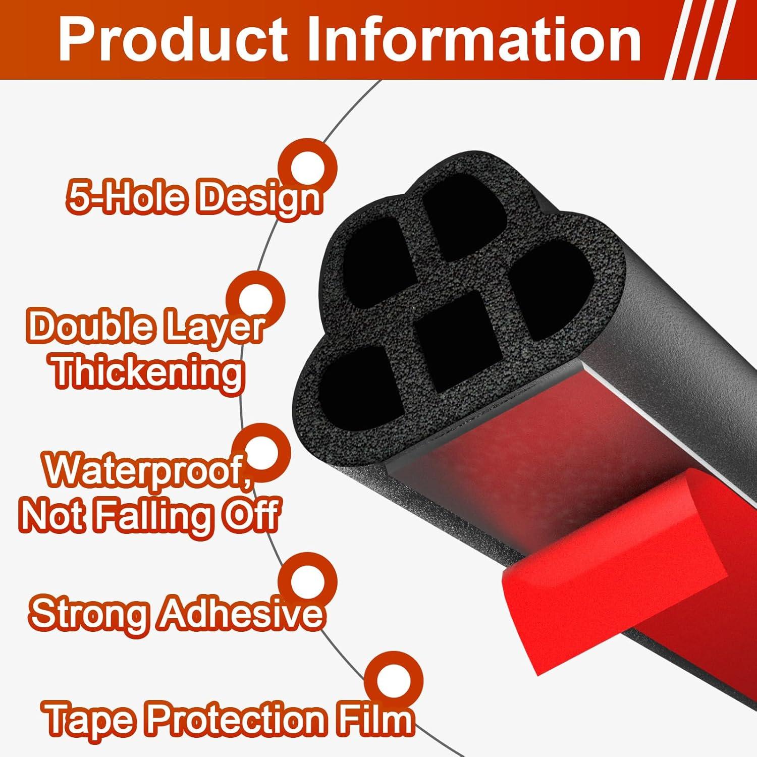 Tira de Sello Acústico para Puertas de Automóvil Alophoty 5.03 m