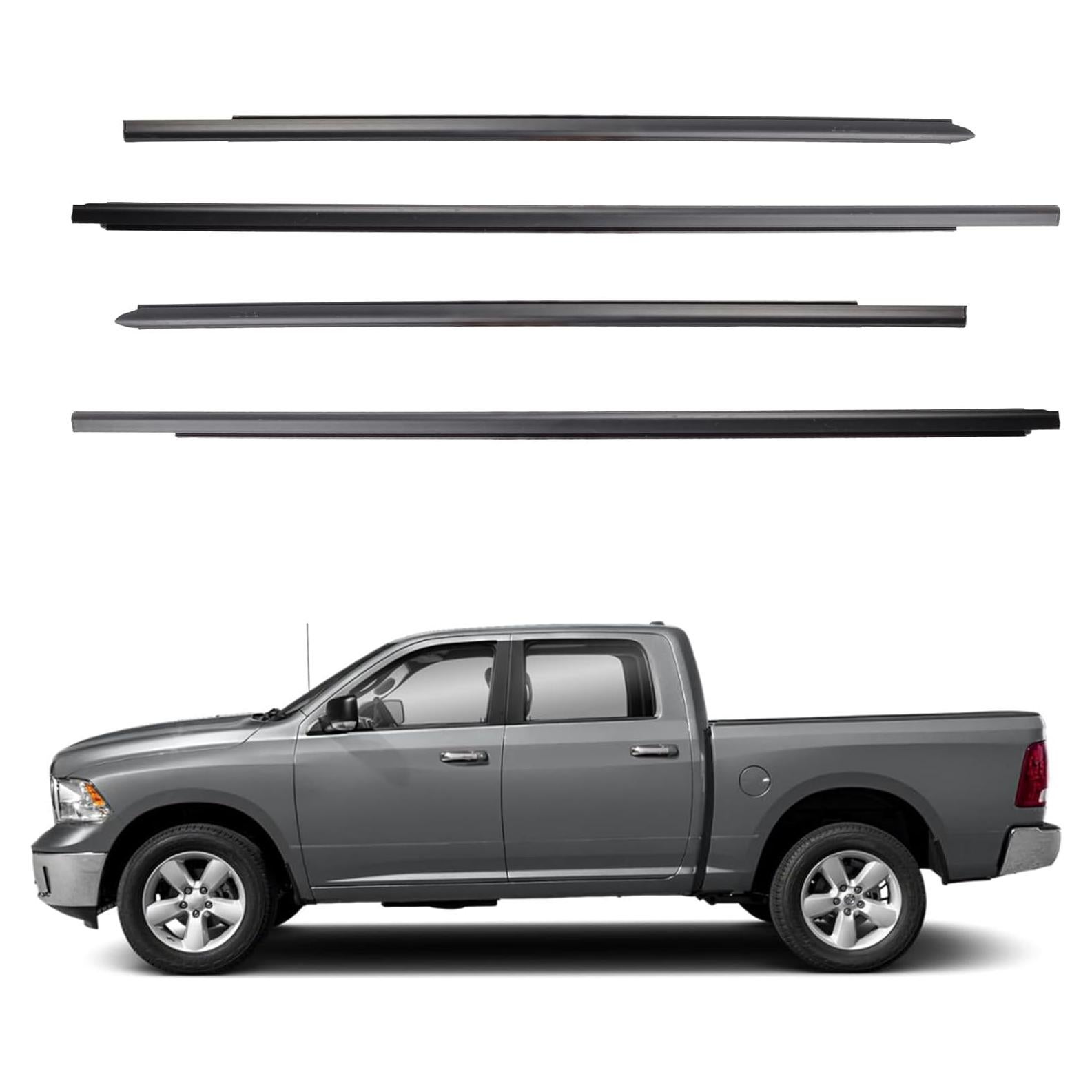 Sellado de Moldura de Ventana Dasbecan para Dodge Ram Crew Cab 2009-2021 - 4 Piezas