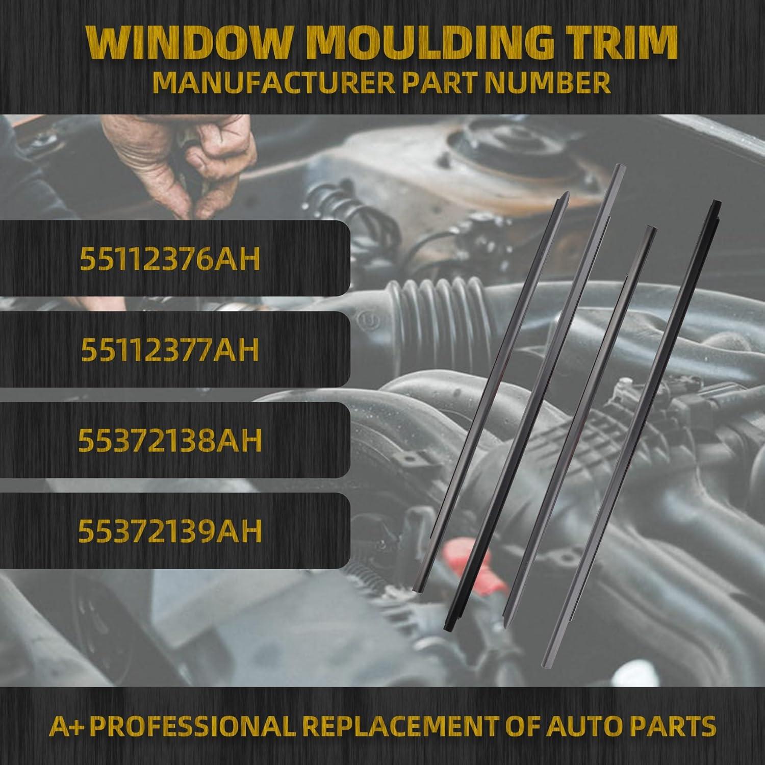 Sellado de Moldura de Ventana Dasbecan para Dodge Ram Crew Cab 2009-2021 - 4 Piezas