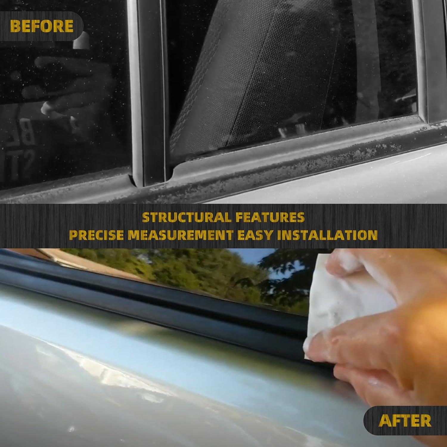 Sellado de Moldura de Ventana Dasbecan para Dodge Ram Crew Cab 2009-2021 - 4 Piezas