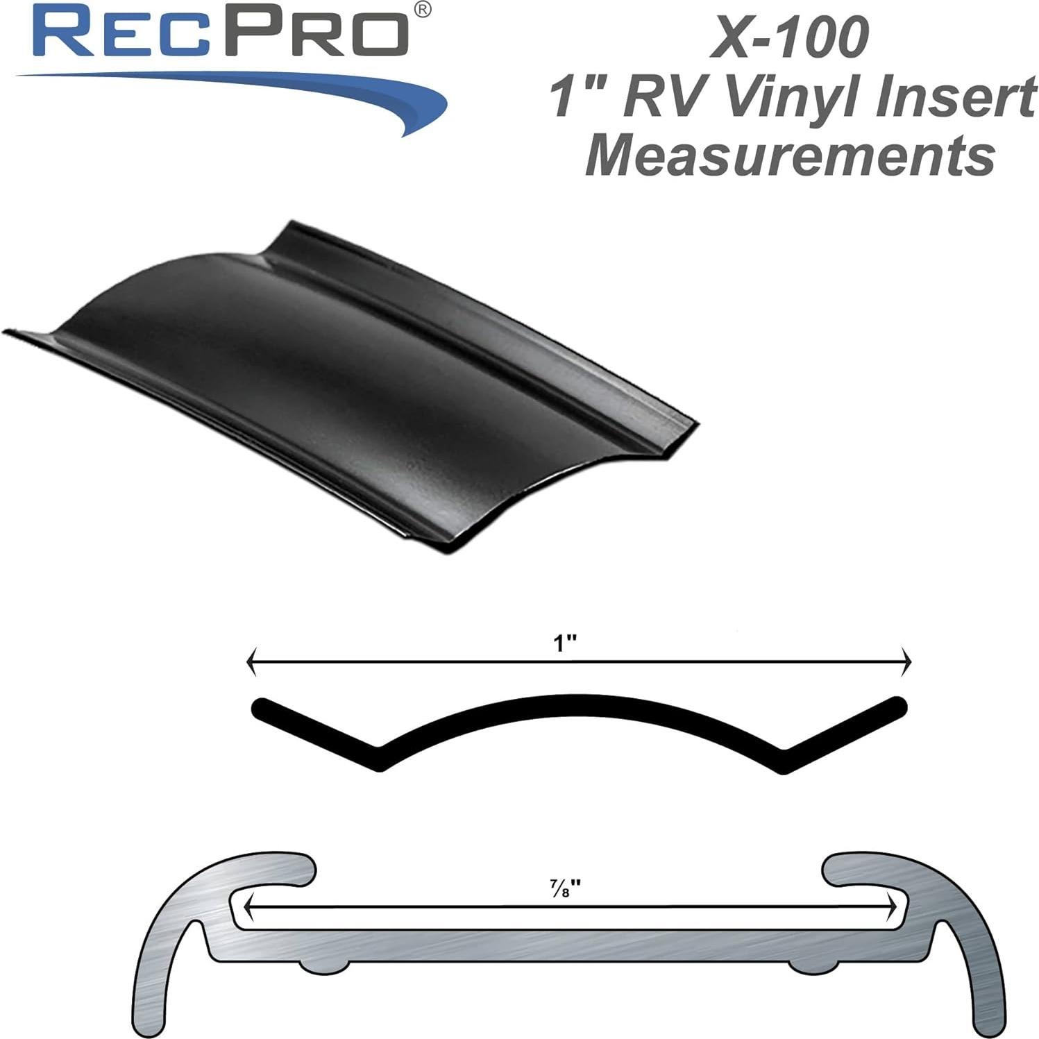 Inserto de Moldura de Vinilo RecPro 1" Negro 15.24 m UV