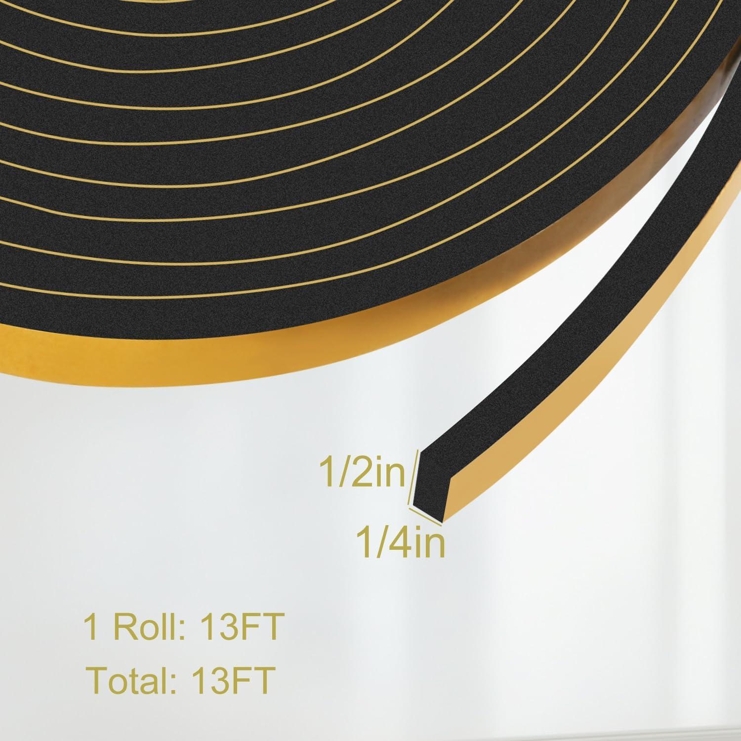 Burlete de Espuma YIJUHOU 1.27 cm x 6.35 mm x 3.96 m Amarillo