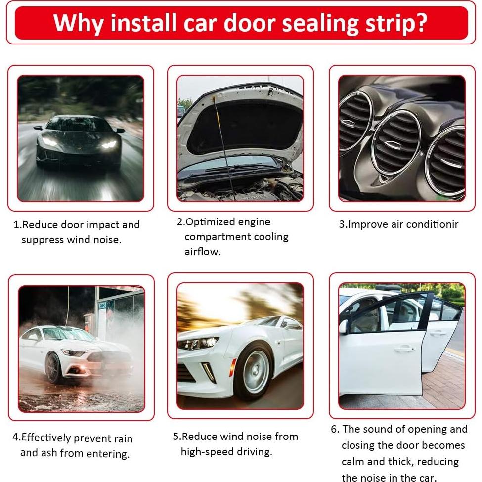 Tira de Sello para Puertas de Automóviles DGSL 3.05m Goma Negra