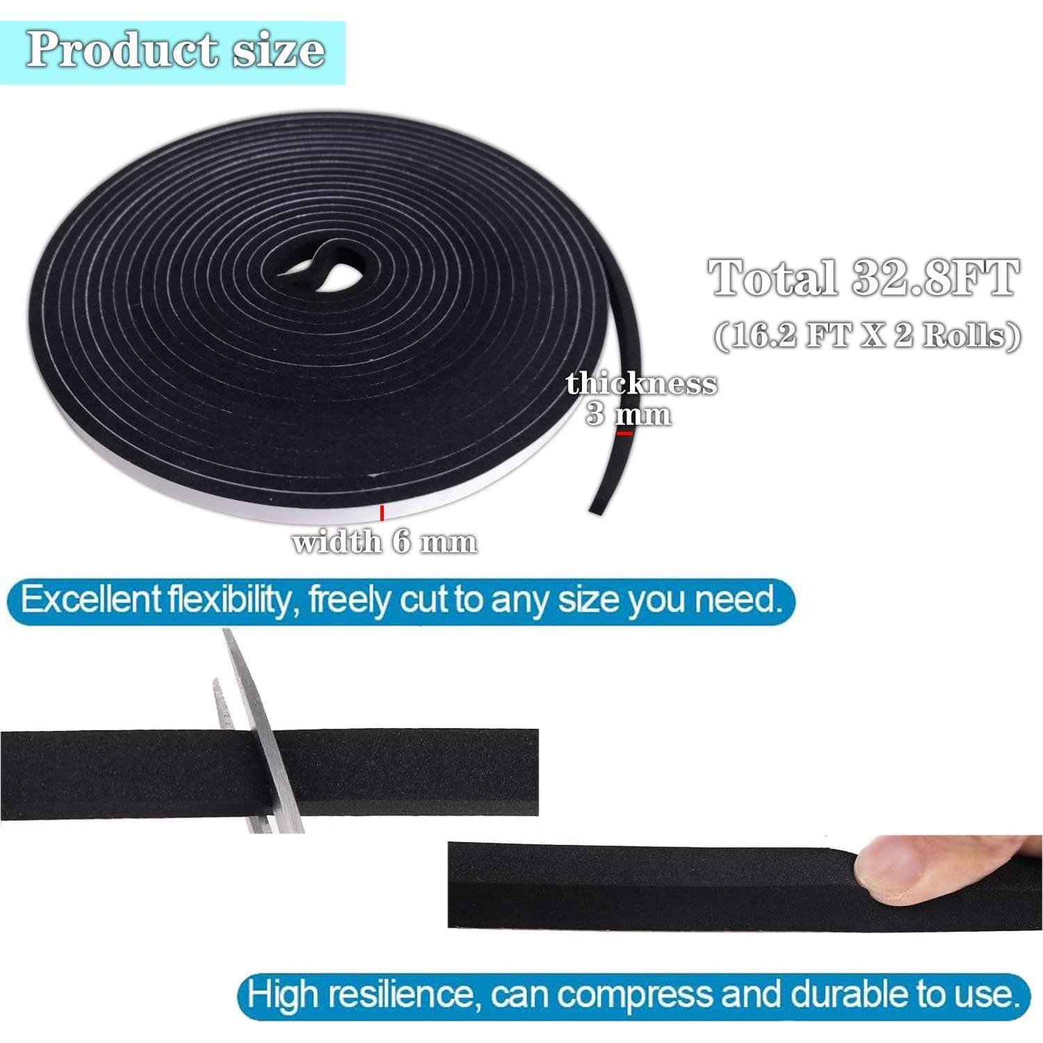 Cinta de Espuma Adhesiva GuangTouL 10 m Aislamiento Acústico