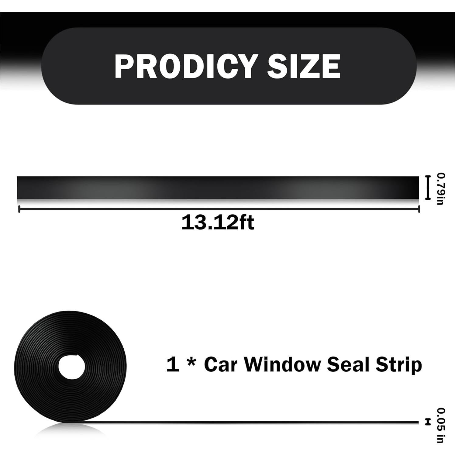 Tira de Sello para Ventanas de Coche SSNNUU 4m Caucho Negro