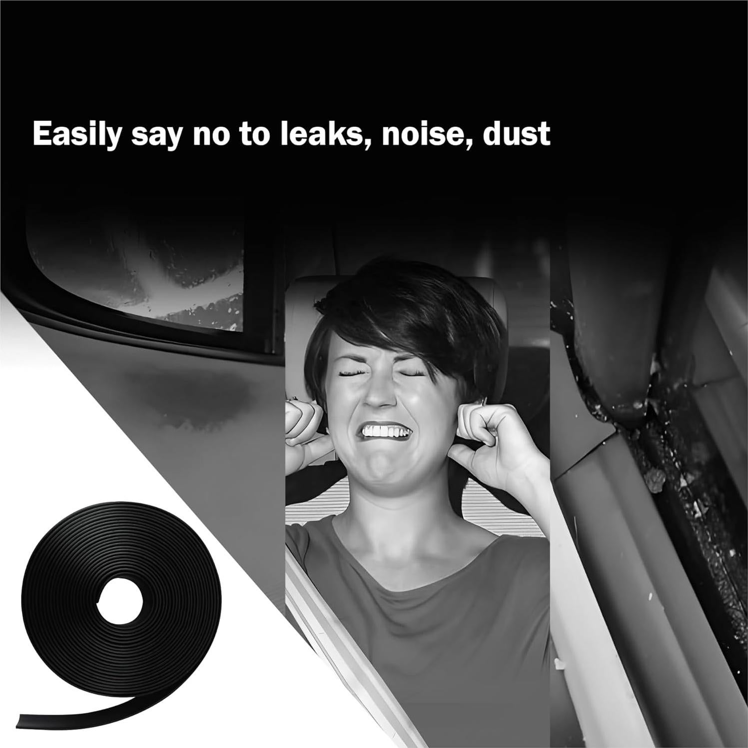 Tira de Sello para Ventanas de Coche SSNNUU 4m Caucho Negro