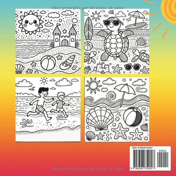 La Alegría Del Verano Libro de Colorear Para Niños de Todas las Edades: 50 Ilustraciones a Una Cara con Aventuras en la Playa y Momentos Divertidos con Sol, Arena y Sonrisas (Spanish Edition)