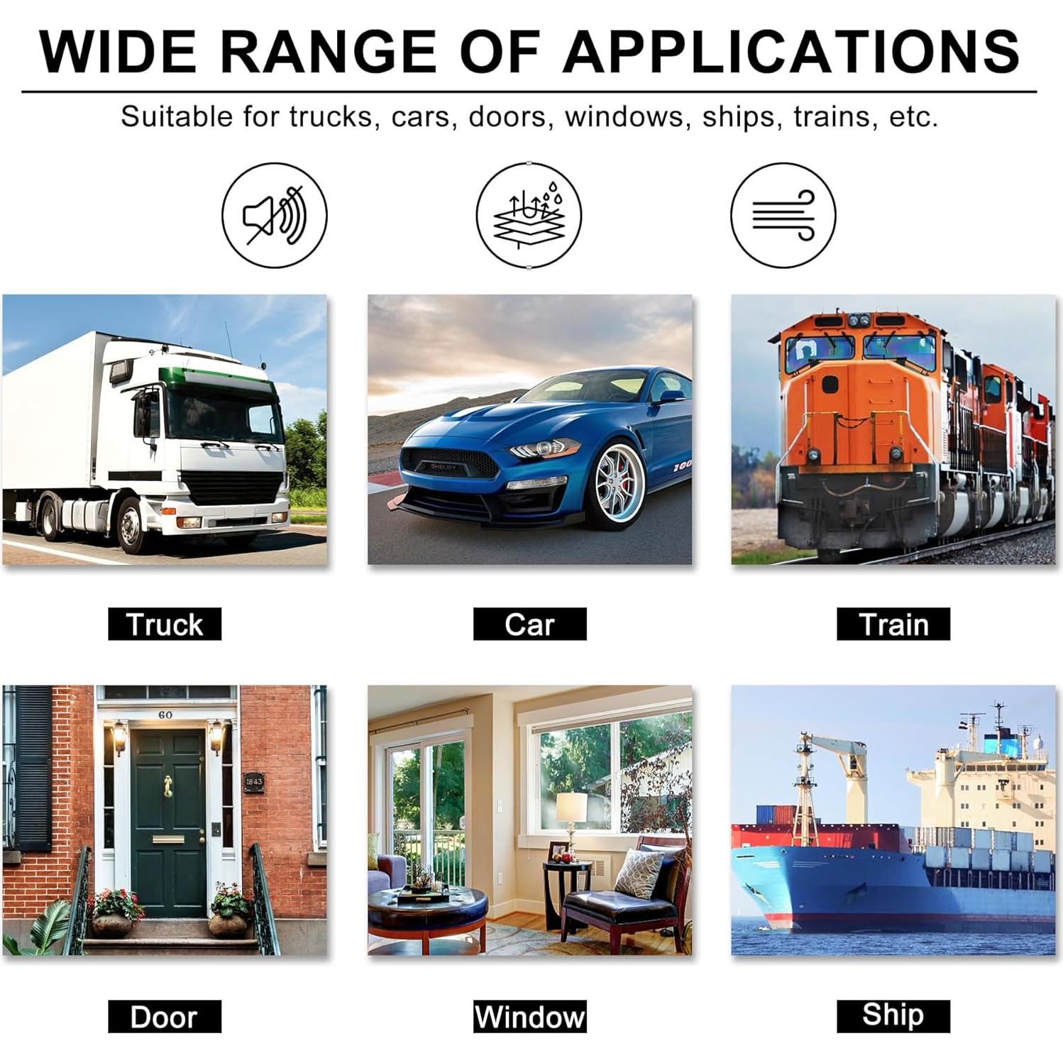 Tira de Sello de Goma MYFAMIREA 20 Pies para Puertas de Auto