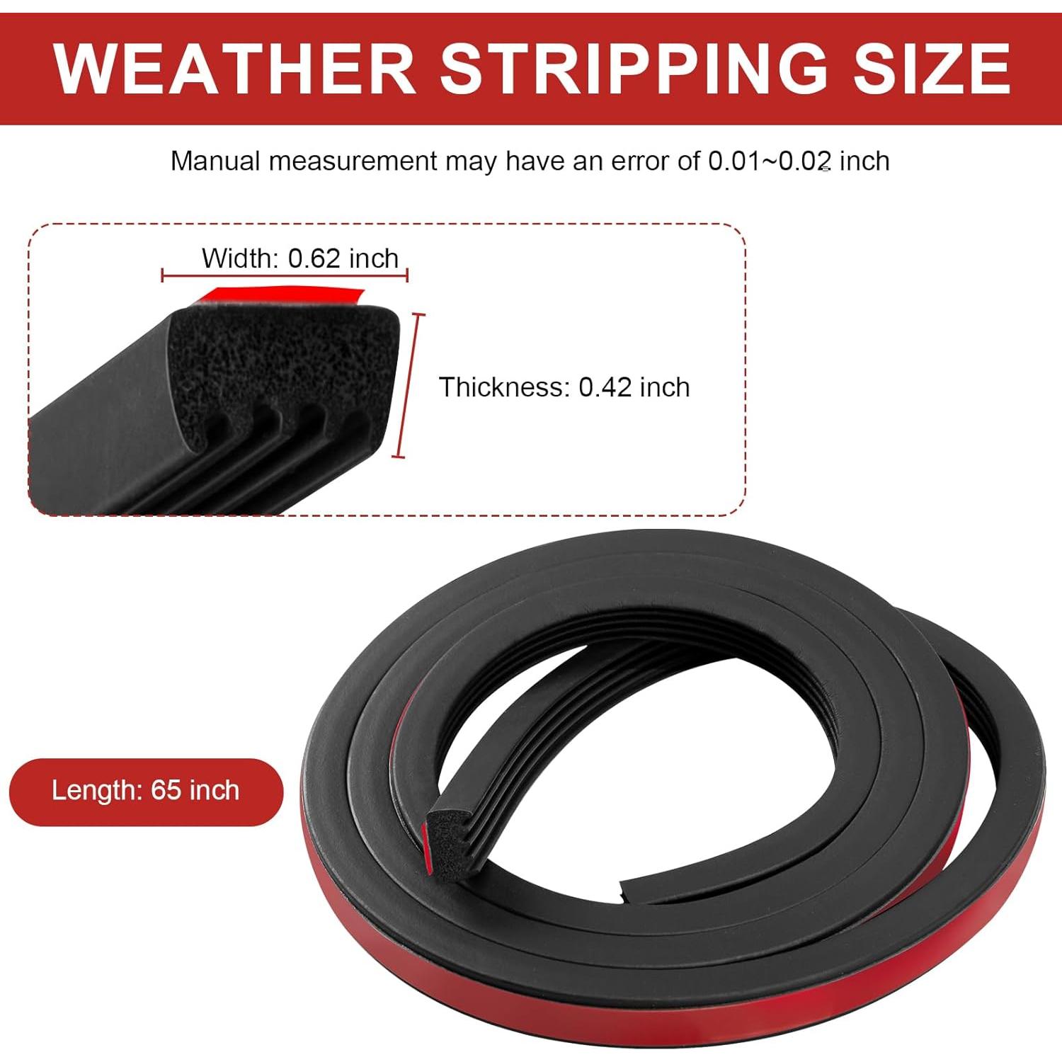 Sello de Cubierta Tonneau ERETOW 65 cm Autoadhesivo Negro