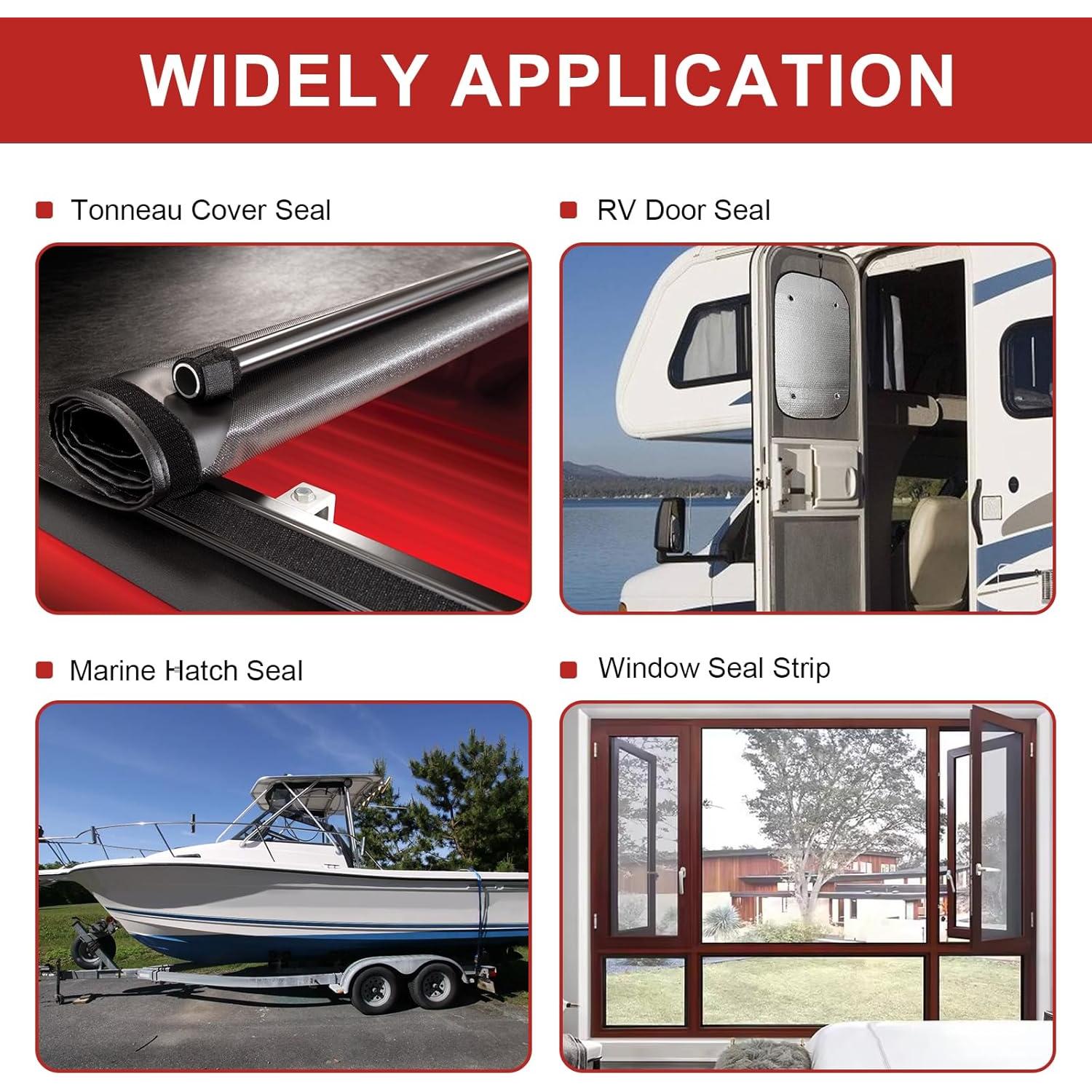 Sello de Cubierta Tonneau ERETOW 65 cm Autoadhesivo Negro