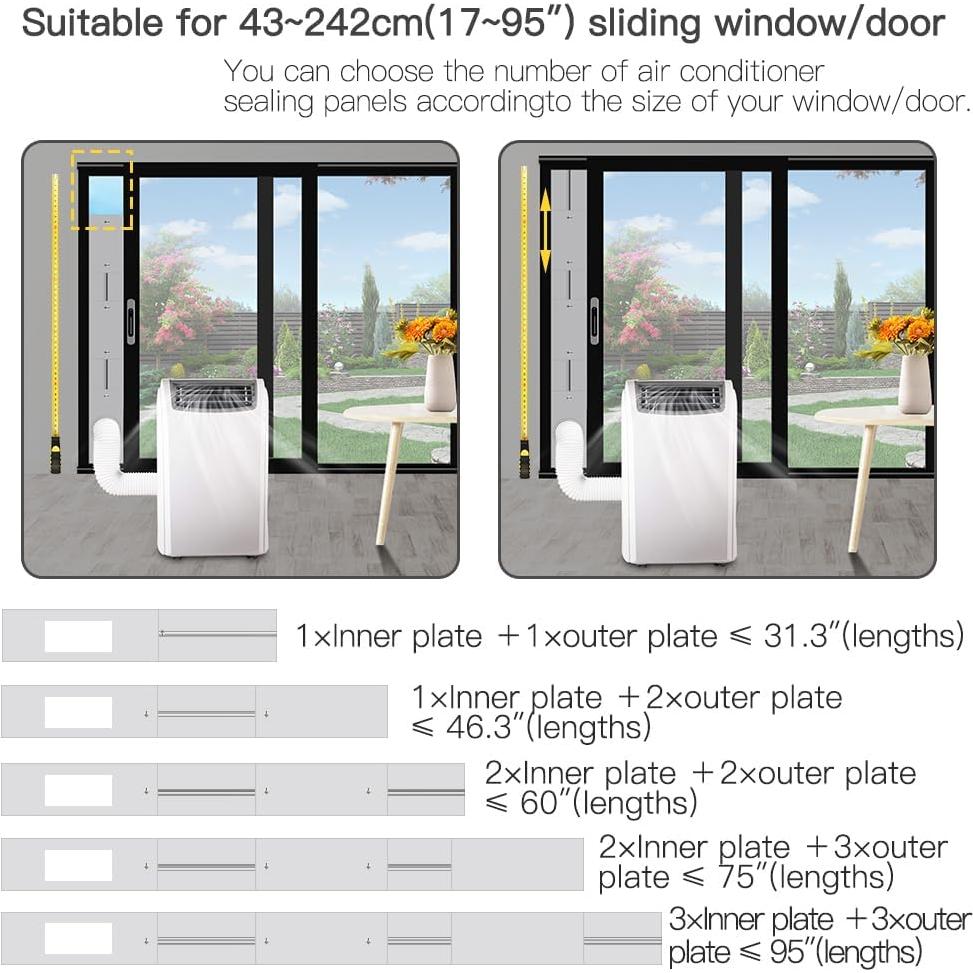 Kit de Ventilación Gulrear para Puerta Corredera 95" con Manguera 15 cm
