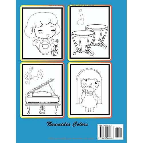 Instrumentos de música Libro de Colorear para Niños: Libro para Colorear para Niña y Niño de 4 a 8 años | 30 Instrumentos de música Gran formato listo para colorear (Spanish Edition)