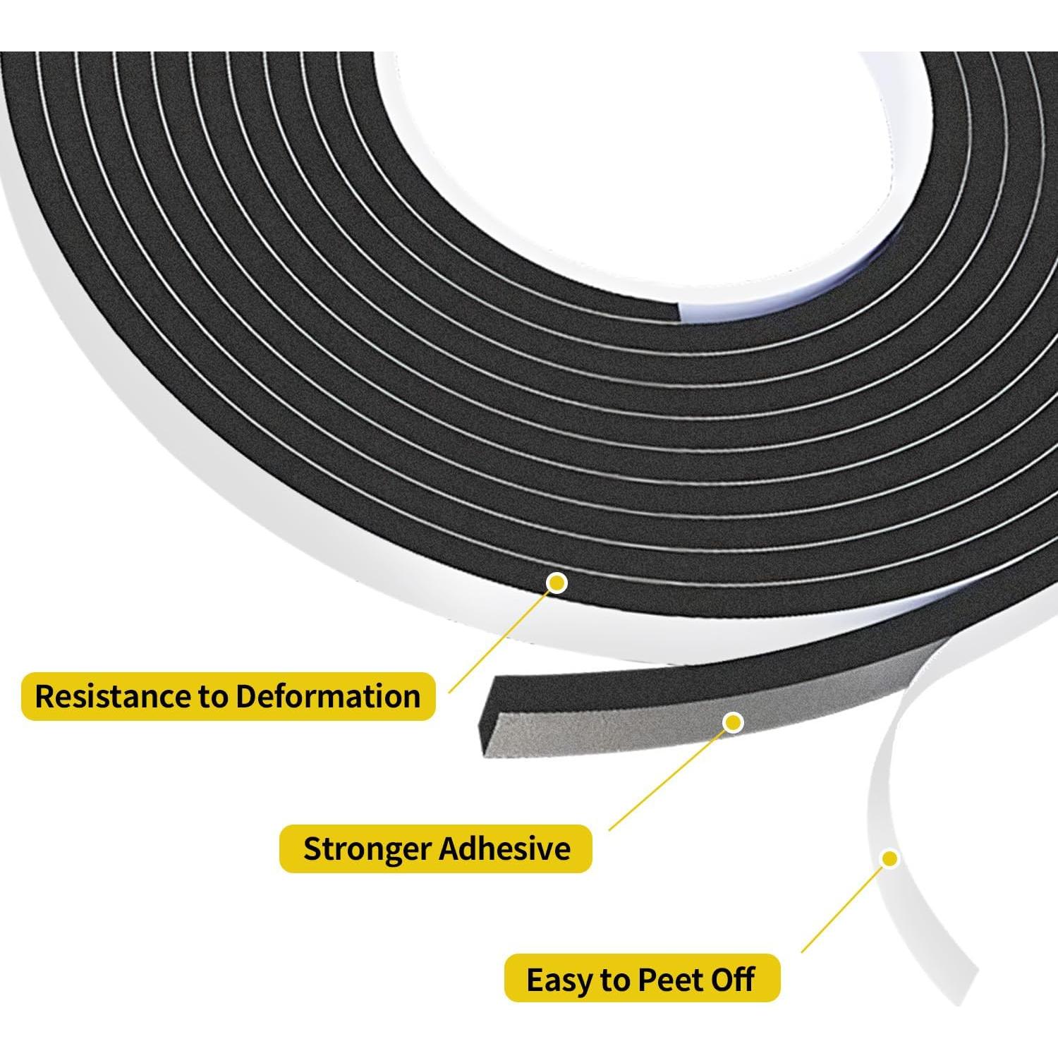 Tira de sellado Duccinp 1.27cm x 0.64cm x 10.06m negra