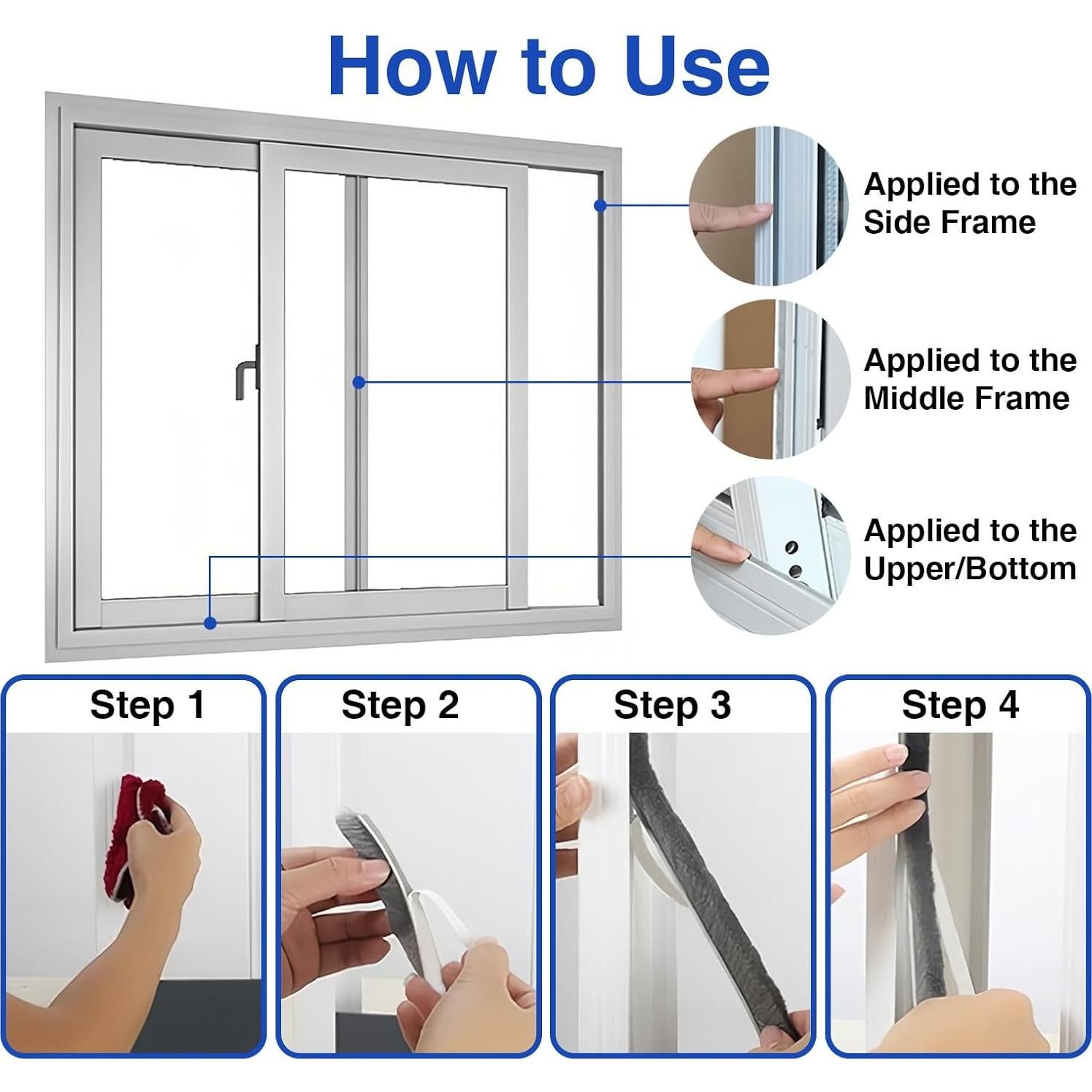 Burlete autoadhesivo YHSISOLE 5m para puertas y ventanas