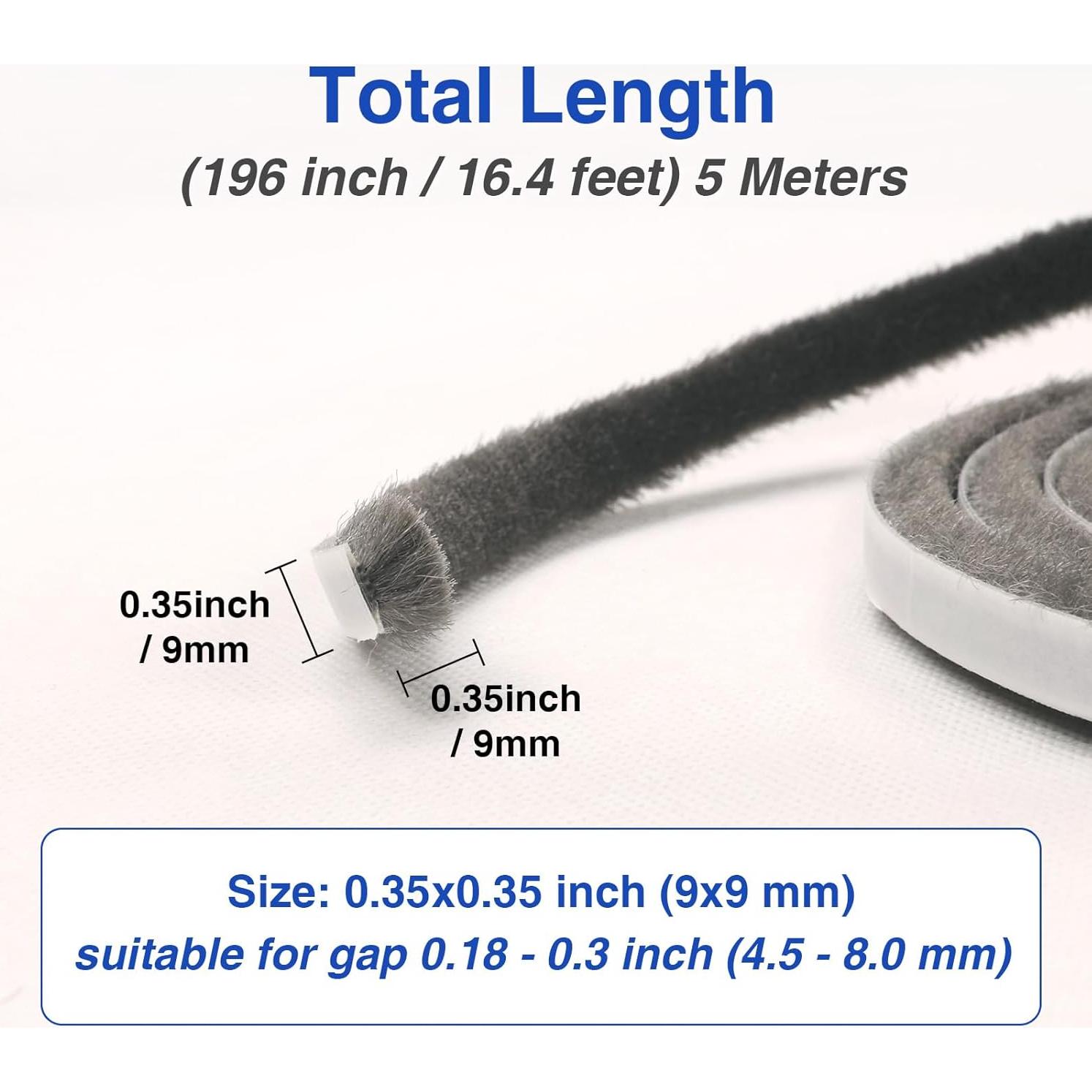 Burlete autoadhesivo YHSISOLE 5m para puertas y ventanas