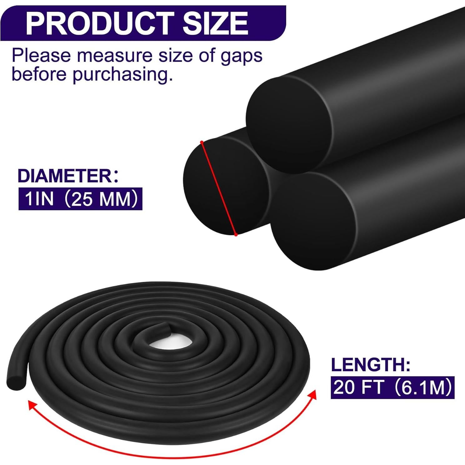 Varilla de Respaldo EPDM ToLanbbt 25mm x 6.1m para Sellado