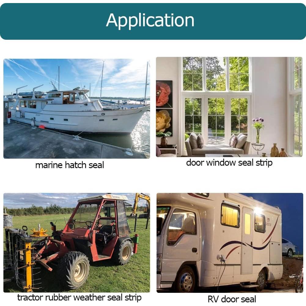 Sello de goma EPDM en forma de D Tintvent 7.92 m negro