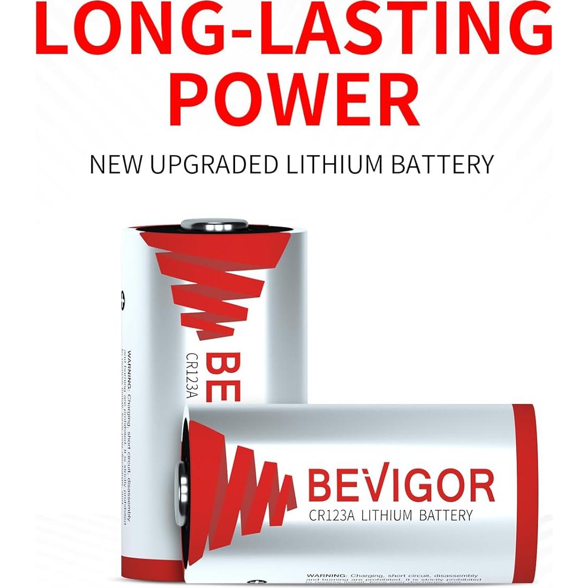 Baterías de Litio Bevigor CR123A 3V Paquete de 6, 1500mAh