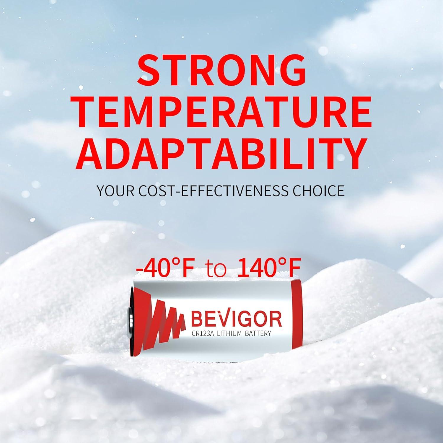 Baterías de Litio Bevigor CR123A 3V Paquete de 6, 1500mAh