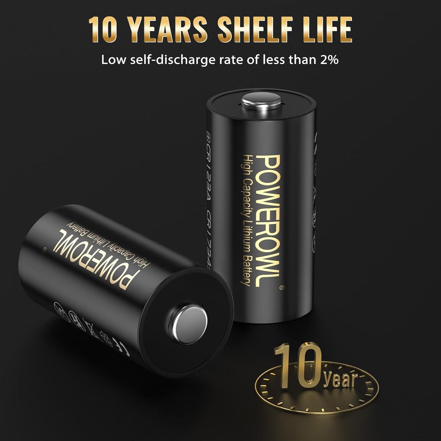 Baterías de Litio POWEROWL CR123A 3V Paquete de 6 Unidades