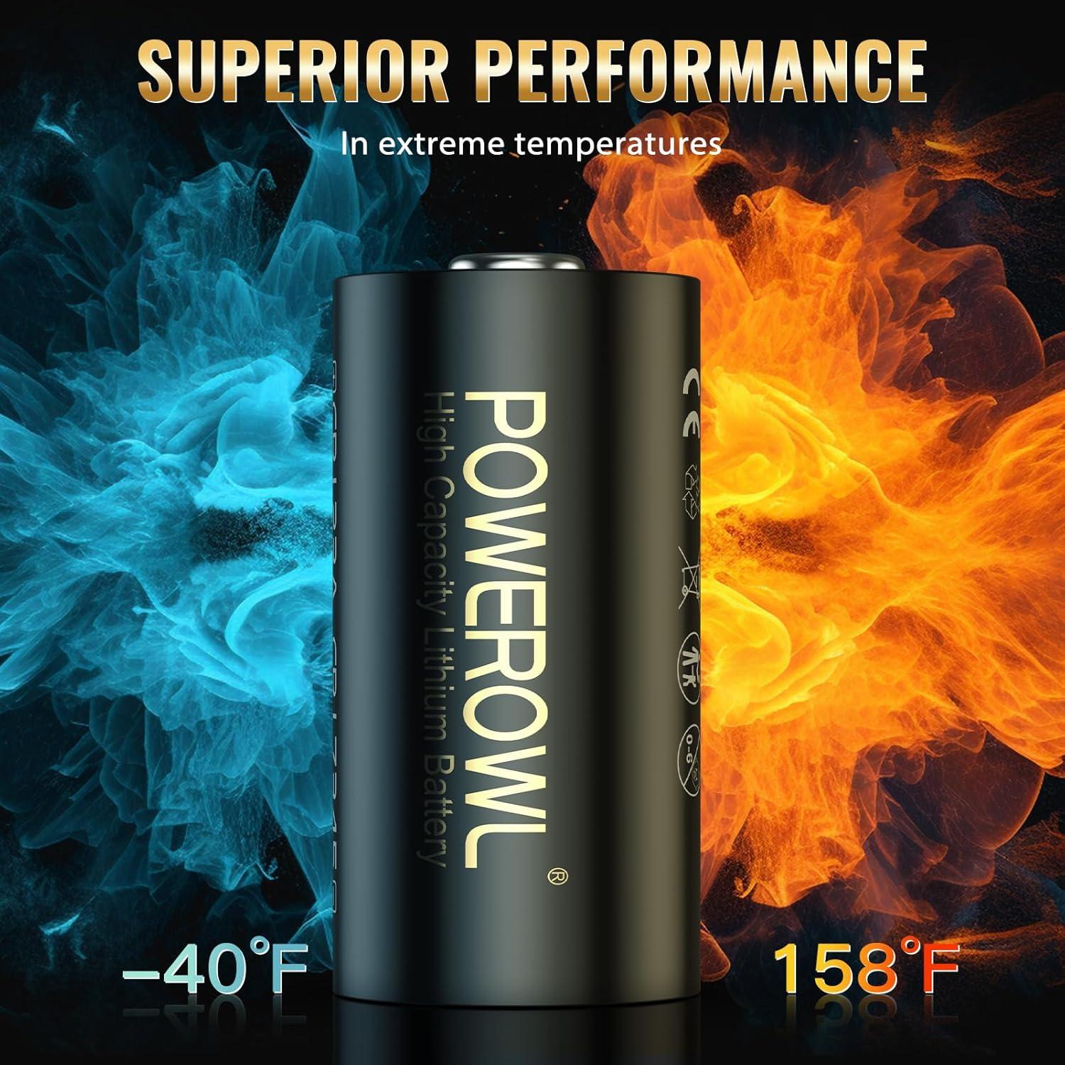 Baterías de Litio POWEROWL CR123A 3V Paquete de 6 Unidades