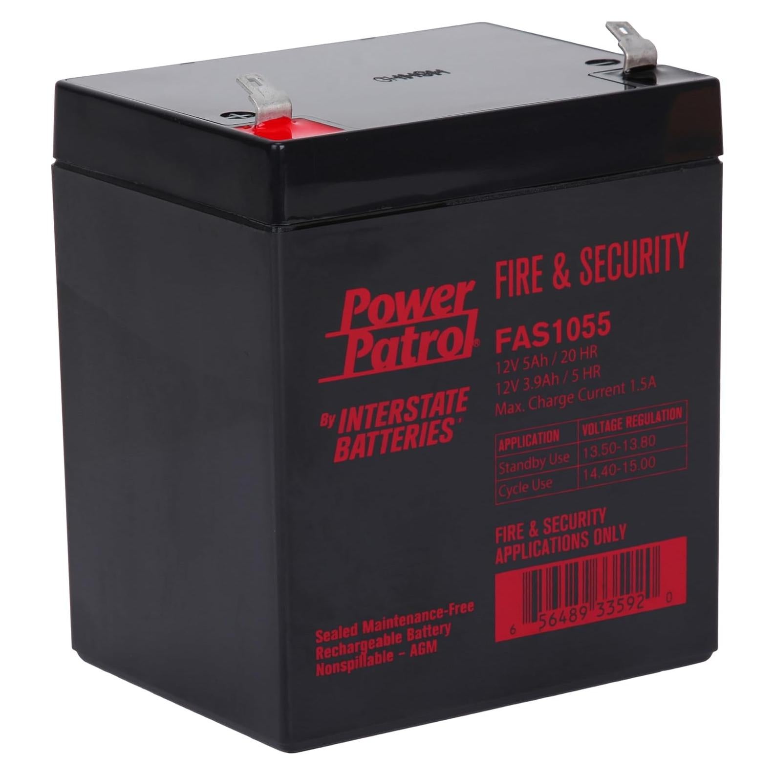 Batería 12V 5Ah Interstate para Alarmas y Seguridad FAS1055