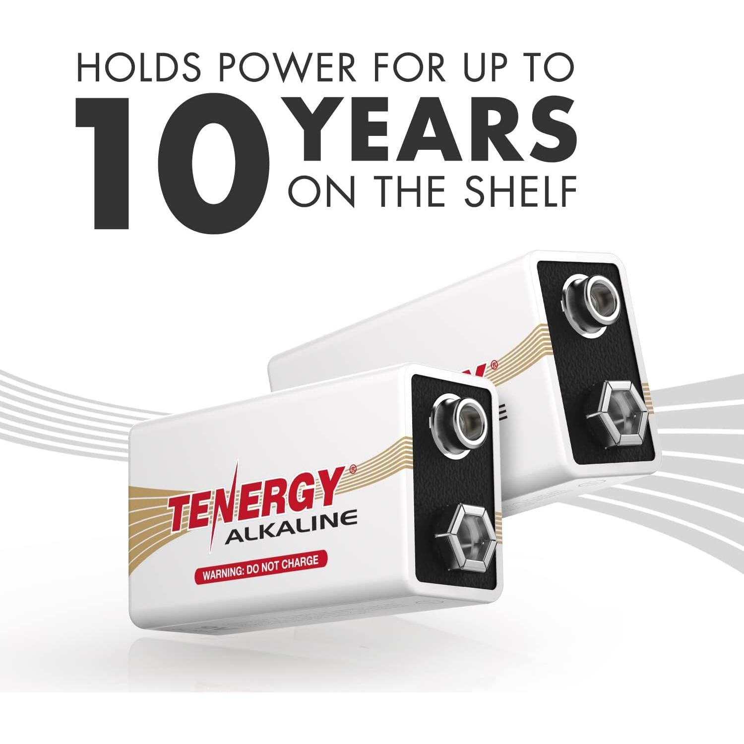 Batería Alcalina Tenergy 9V - Paquete de 6 Unidades