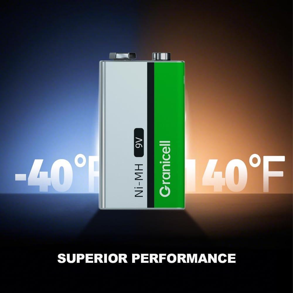 Paquete de 4 Baterías Recargables 9V NiMH 2000mWh ZHUHAI