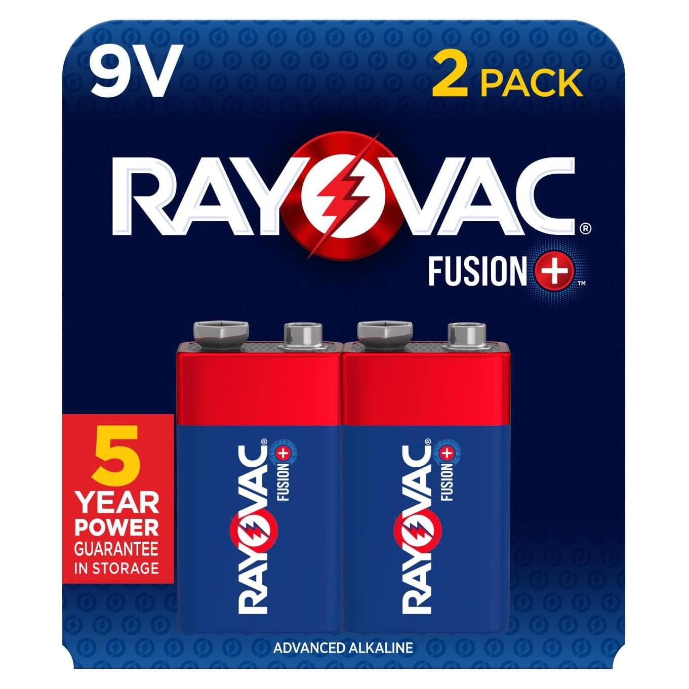 Baterías Alcalinas Rayovac Fusion 9V - Paquete de 2